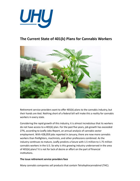 The Current State Of 401(K) Plans For Cannabis Workers