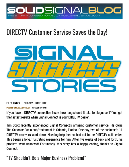 DIRECTV Customer Service Saves the Day! - The Solid Signal Blog